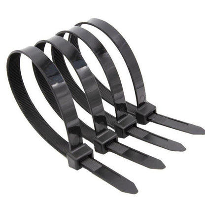 50X Cable Ties Zip Ties Nylon Uv Stabilised Black Cable Tie - 4.8*250mm