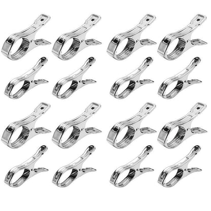 Large Stainless Steel Clothes Pegs Hanging Clip Laundry Windproof Clamp - 9cm *16 PCS