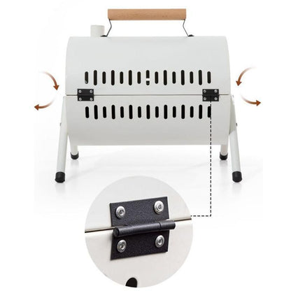 Grillz Charcoal BBQ Portable Grill Camping Barbecue Outdoor Cooking Smoker - Black