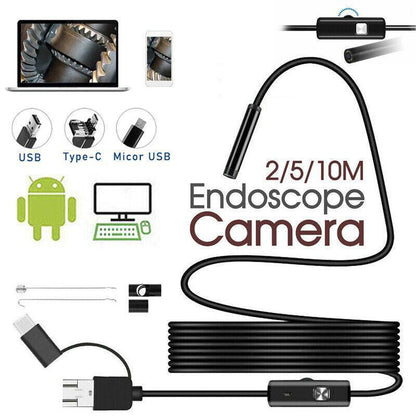Waterproof Hd Endoscope Usb Type-C Borescope Inspection Snake Camera For Android - 5M