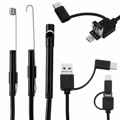 Waterproof Hd Endoscope Usb Type-C Borescope Inspection Snake Camera For Android - 5M