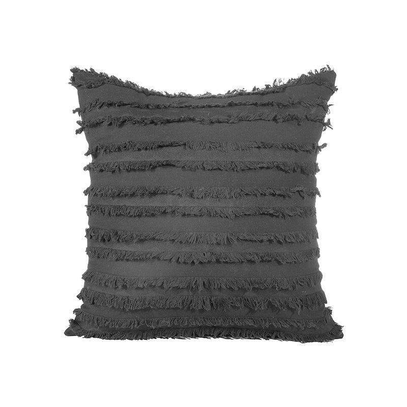 Boho Tassel Fringe Striped Cushion Cover Soft Home Decor Sofa Throw Pillow Case - Red