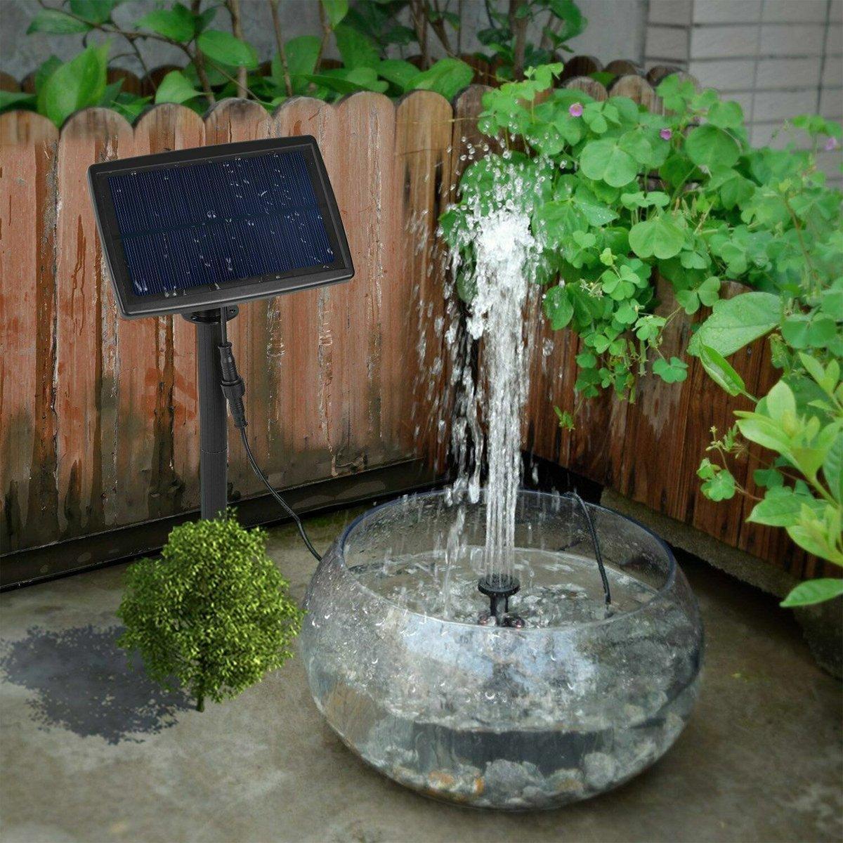 Solar Powered Water Fountain Pump Garden Pond Submersible Filter Fish Tank Kit