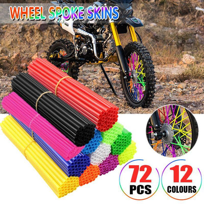 72PCS Wheel Spoke Wrap Sleeves Mountain Bike Bicycle Mtb Wraps Skins Covers - Orange