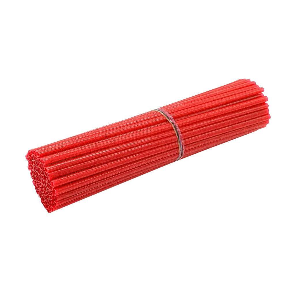 72PCS Wheel Spoke Wrap Sleeves Mountain Bike Bicycle Mtb Wraps Skins Covers - Orange