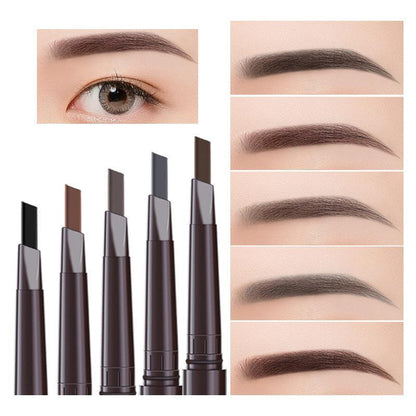 Eyebrow Pencil Dual-Ended Waterproof Retractable Slant Eye Makeup Cosmetic Tool - Light Brown