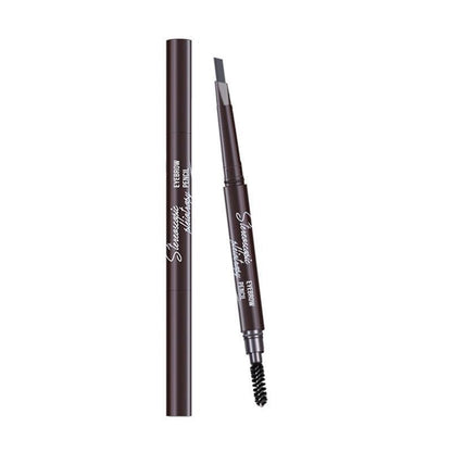 Eyebrow Pencil Dual-Ended Waterproof Retractable Slant Eye Makeup Cosmetic Tool - Light Brown