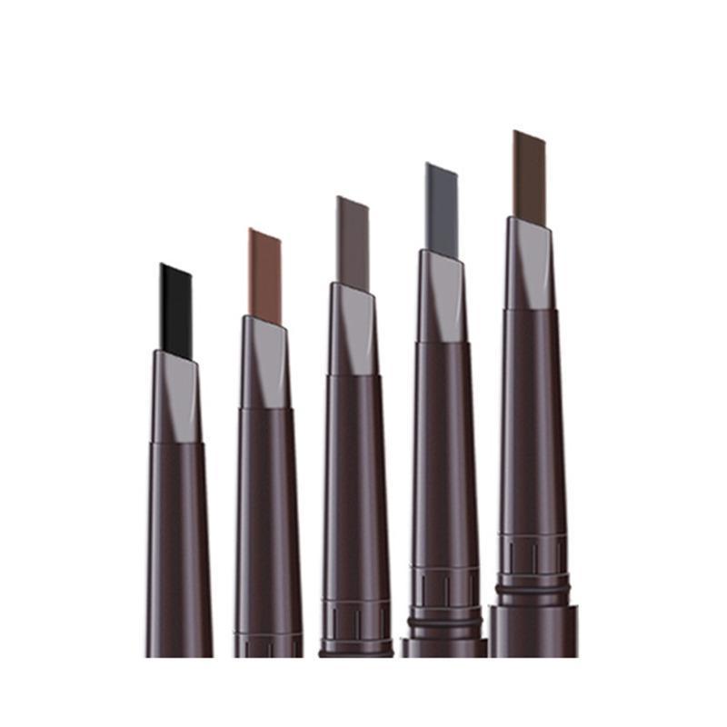 Eyebrow Pencil Dual-Ended Waterproof Retractable Slant Eye Makeup Cosmetic Tool - Grey