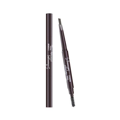 Eyebrow Pencil Dual-Ended Waterproof Retractable Slant Eye Makeup Cosmetic Tool - Grey