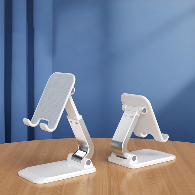 Adjustable Foldable Tablet Stand Desktop Holder Mount Mobile Phone iPad iPhone - White
