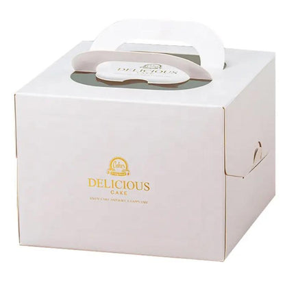 30PCS White Portable Cake Boxes Display Window Packing Case Party with Handle Birthday - 6 inch