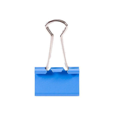 20PCS Black Bulldog Foldback Clips Document Paper Clamps Multiple Sizes - Blue 19mm