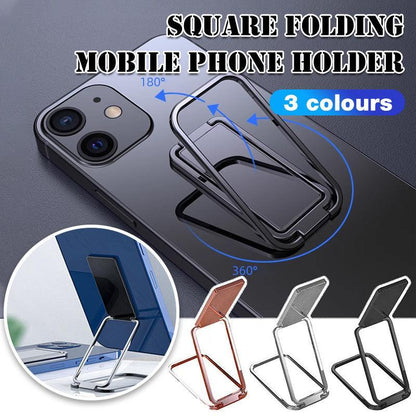 Portable Multifunctional Folding Metal Mobile Phone Holder Bracket Desktop Stand - Silver