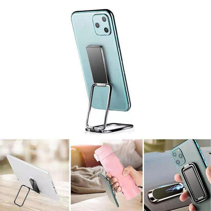 Portable Multifunctional Folding Metal Mobile Phone Holder Bracket Desktop Stand - Silver