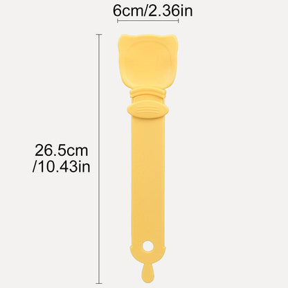 Cat Strip Scoop Squeezer Feeder Snack Spoon Easy Cat Feeding Treats - White