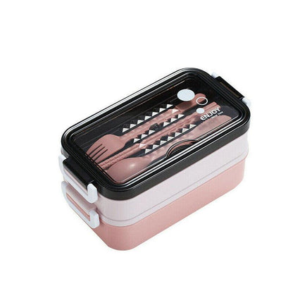 Bento Box Lunch Containers Food Microwave Stainless Portable Dinnerware Au - Blue