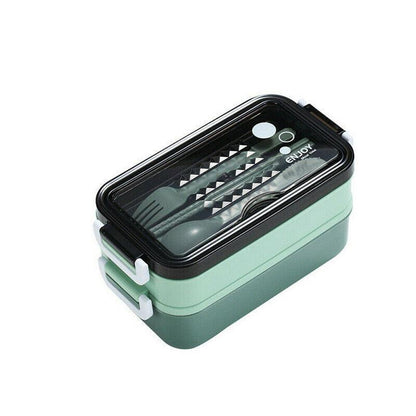 Bento Box Lunch Containers Food Microwave Stainless Portable Dinnerware Au - Blue