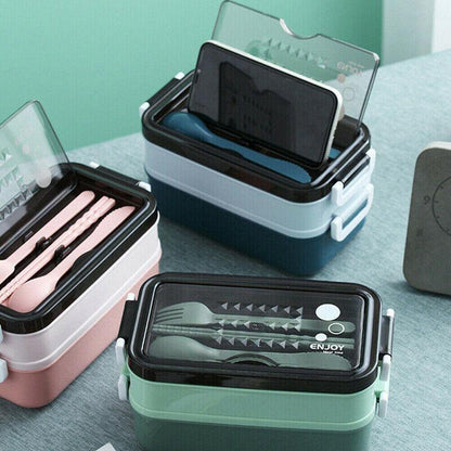 Bento Box Lunch Containers Food Microwave Stainless Portable Dinnerware Au - Green