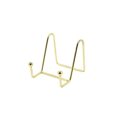 Iron Display Stand Dish Rack-Plate Bowl Picture Frame Photo Book Pedestal Holder - Rose Gold-L