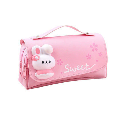 Functional Pencil Case Stationery Bag Pen Holder Storage Organizer for School - 06