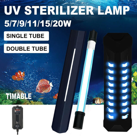 Fish Tank Germicidal Lamp UV Ultraviolet Water Disinfection Light for Aquarium - Single Tube-11W