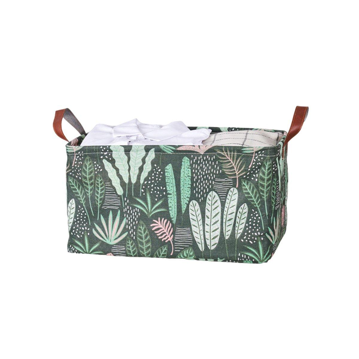 2pcs Foldable Cotton Linen Storage Baskets Home Organizer Box Office Supplies - Dinosaur