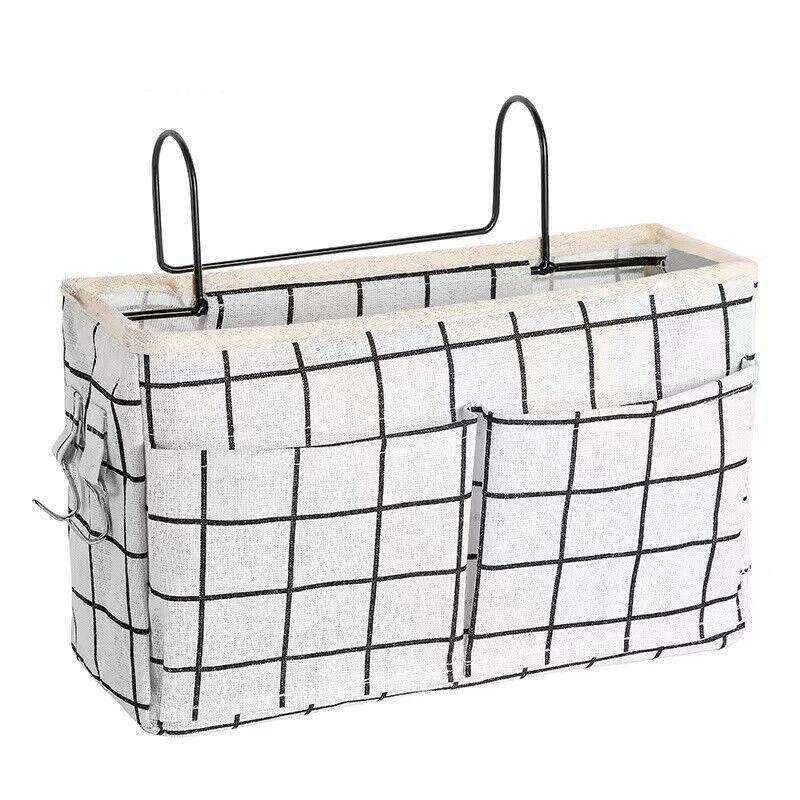Hanging Bedside Storage Caddy with Pockets for Bunk Bed Dorm Couch Organizing - Green
