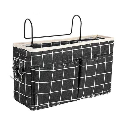 Hanging Bedside Storage Caddy with Pockets for Bunk Bed Dorm Couch Organizing - Pink