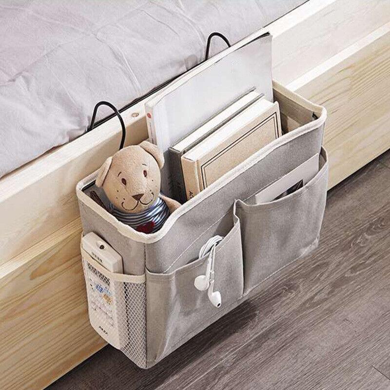 Hanging Bedside Storage Caddy with Pockets for Bunk Bed Dorm Couch Organizing - Navy