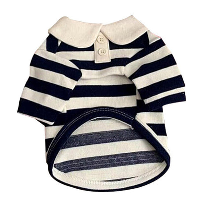 Short Sleeve Summer Striped Pet Tee Round Neck Comfortable Shirt for Dogs Cats - S