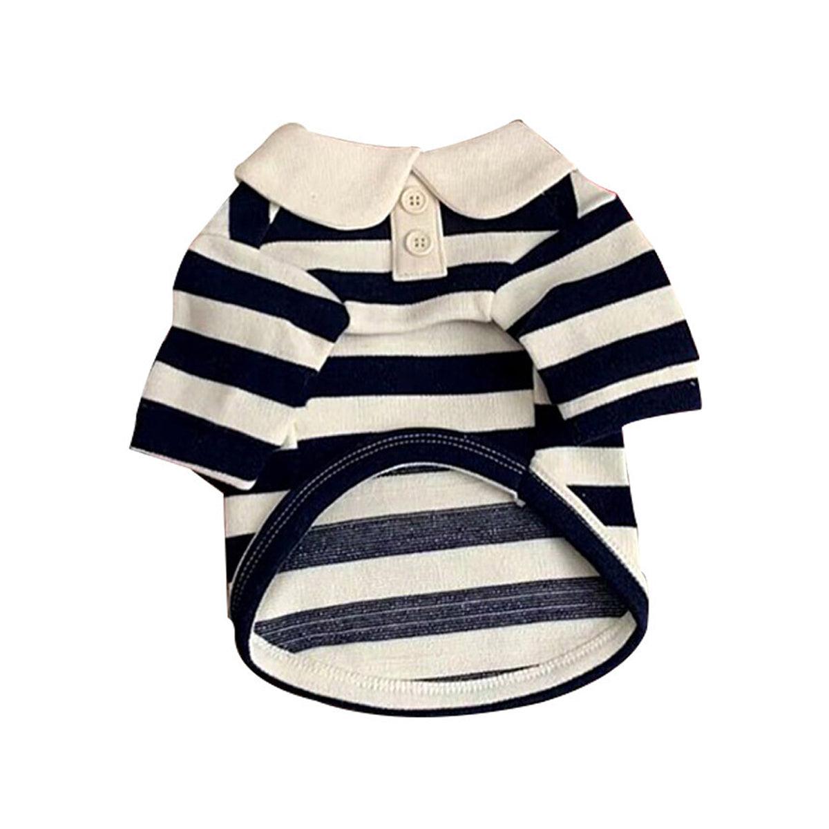 Short Sleeve Summer Striped Pet Tee Round Neck Comfortable Shirt for Dogs Cats - XL