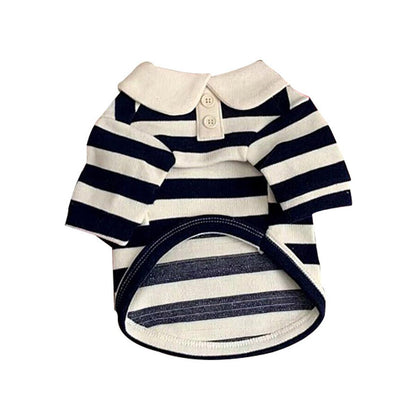Short Sleeve Summer Striped Pet Tee Round Neck Comfortable Shirt for Dogs Cats - XL