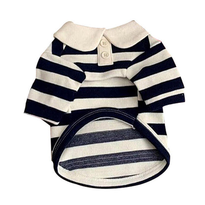 Short Sleeve Summer Striped Pet Tee Round Neck Comfortable Shirt for Dogs Cats - XL