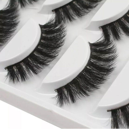 5 Pairs 3D Thick Mink Fake False Eyelashes Natural Long Wispy Makeup Lashes Au - 3D-46