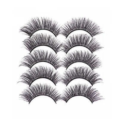 5 Pairs 3D Thick Mink Fake False Eyelashes Natural Long Wispy Makeup Lashes Au - 3D-46