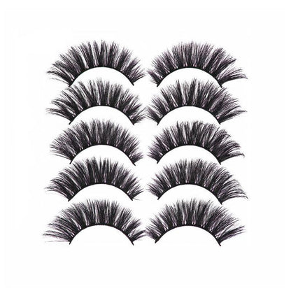 5 Pairs 3D Thick Mink Fake False Eyelashes Natural Long Wispy Makeup Lashes Au - 3D-46