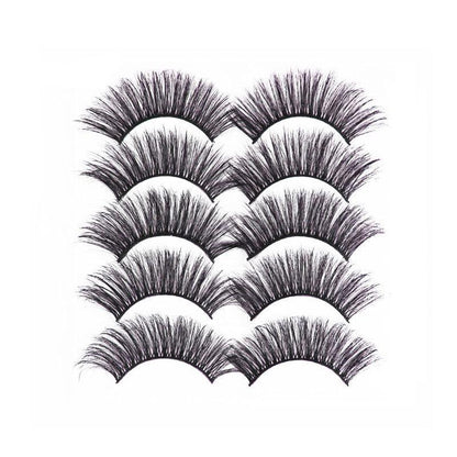 5 Pairs 3D Thick Mink Fake False Eyelashes Natural Long Wispy Makeup Lashes Au - 3D-47