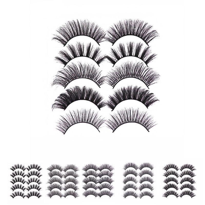 5 Pairs 3D Thick Mink Fake False Eyelashes Natural Long Wispy Makeup Lashes Au - 3D-55