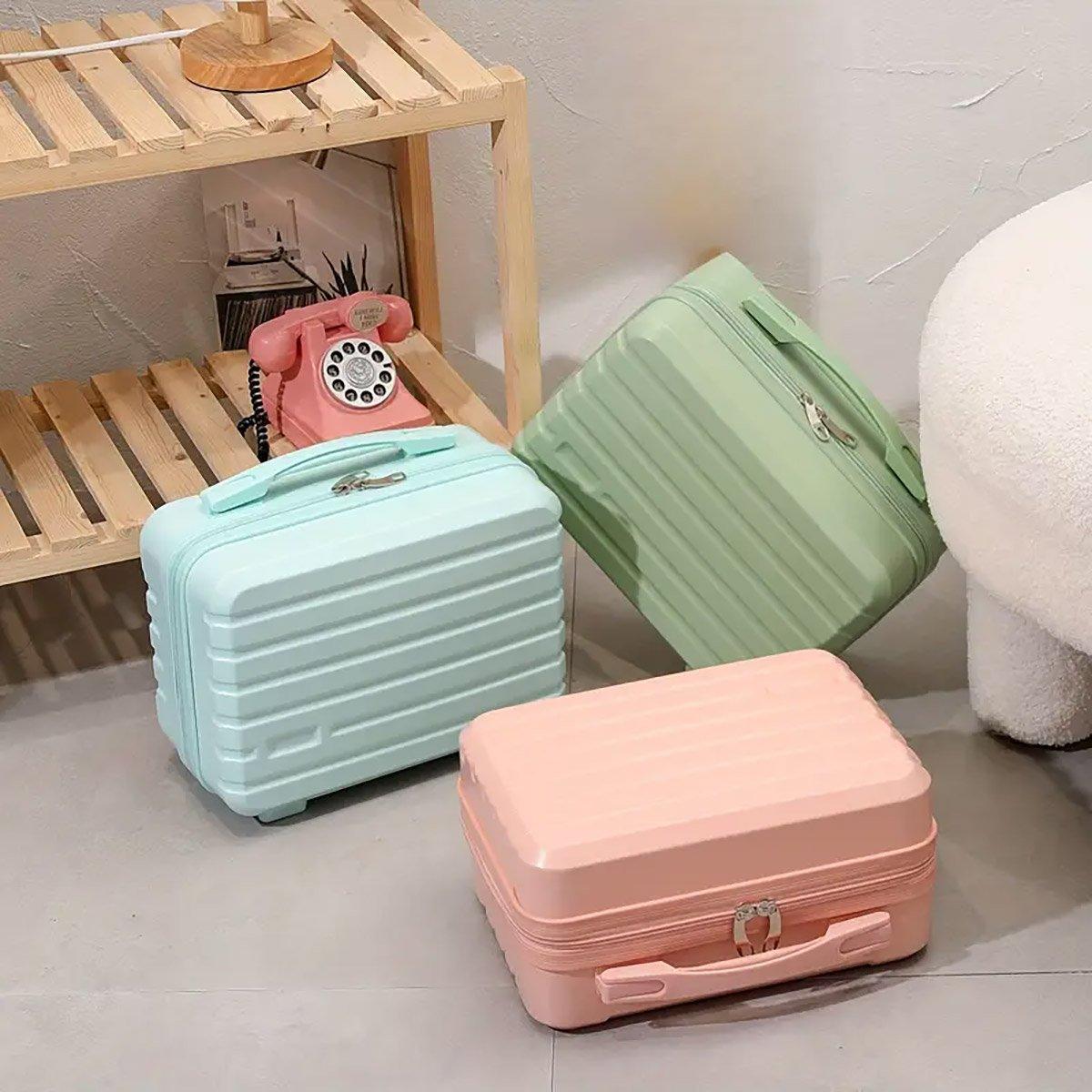Portable 14 Inch Suitcase Mini Small Travel Storage Hand Gift Box - Blue