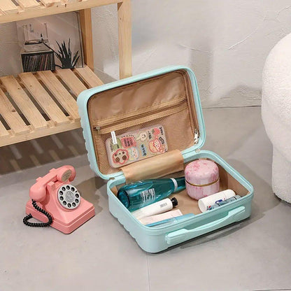 Portable 14 Inch Suitcase Mini Small Travel Storage Hand Gift Box - Blue