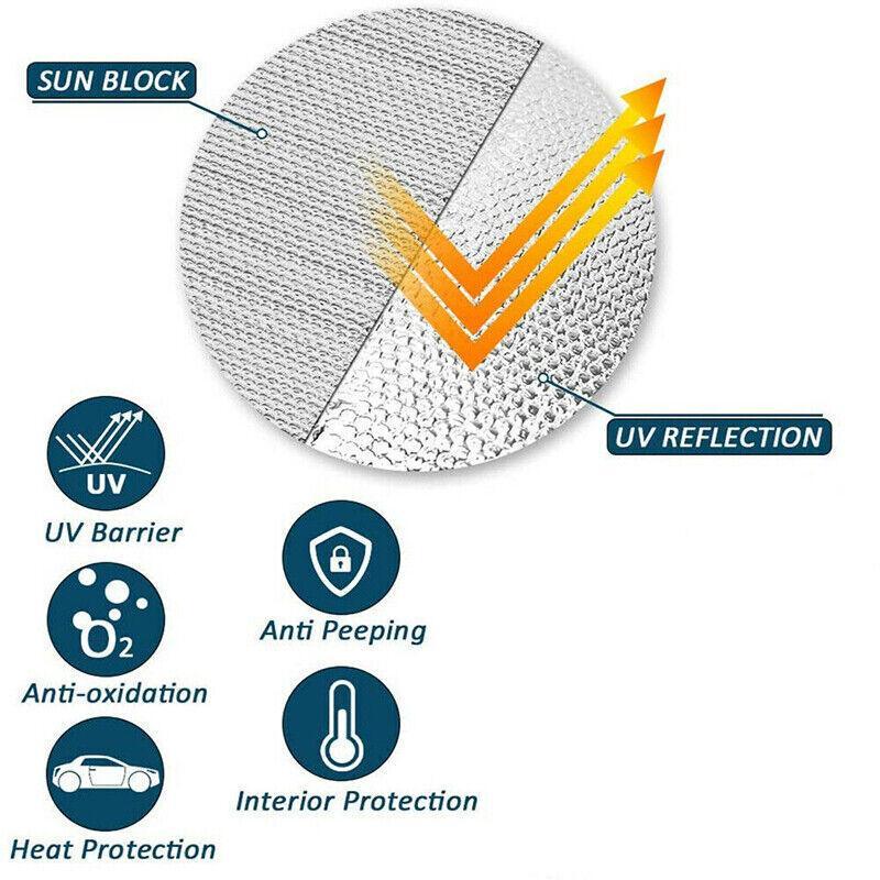 Car Windscreen Sun Shade Heat Reflective Windshield Front Rear Window Uv Block - 130*60