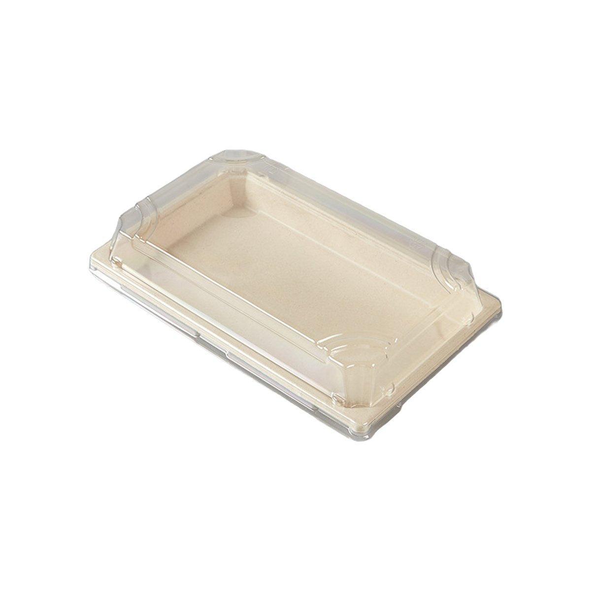 50pcs Eco-Friendly Sushi Box Rectangular Biodegradable Lunch Packaging Plate - 16 cm x 9 cm x 4.5 cm