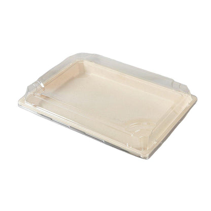 50pcs Eco-Friendly Sushi Box Rectangular Biodegradable Lunch Packaging Plate - 21.8 cm x 9.1 cm x 4.5 cm