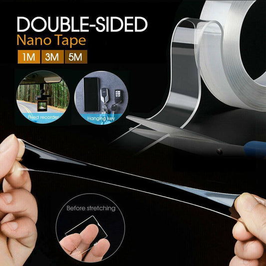 Double Sided Nano Tape Transparent Reusable Adhesive Gel Grip for Home Office - 5cm*2m*1mm (1 Unit)