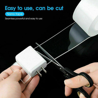 Double Sided Nano Tape Transparent Reusable Adhesive Gel Grip for Home Office - 5cm*2m*1mm (1 Unit)