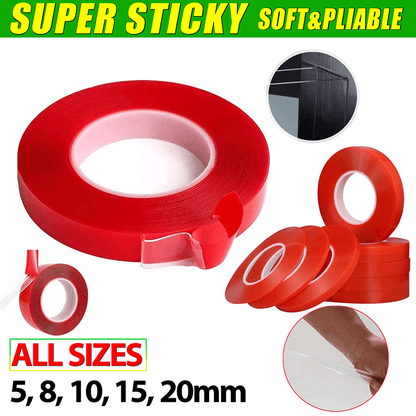 Double-Sided Clear Transparent Acrylic Adhesive Tape Foam Mounting Strong Gel - 8mm x 3m