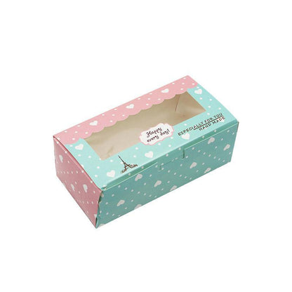 50PCS Set of 2 Premium Cake Packaging Boxes Clear Window Food Grade Cardboard - Marble-50pcs