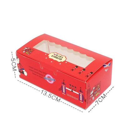 50PCS Set of 2 Premium Cake Packaging Boxes Clear Window Food Grade Cardboard - Circus-50pcs