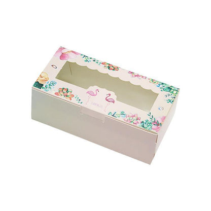 50PCS Set of 2 Premium Cake Packaging Boxes Clear Window Food Grade Cardboard - Circus-50pcs