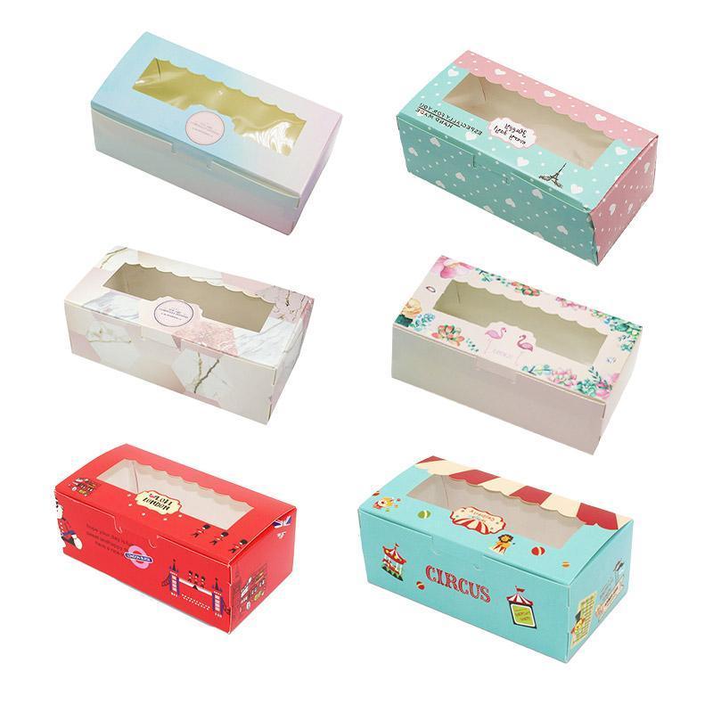 50PCS Set of 2 Premium Cake Packaging Boxes Clear Window Food Grade Cardboard - Swan-50pcs